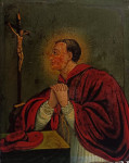 Karel Boromejski - olje na lesu