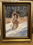 Konj v snegu - Slikar Janko Gašperin