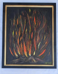 Lesjak, Ana, Ogenj, 40 x 50 cm, akril na platnu