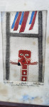 “Maske”, barvna jedkanica, PETER VERNIK, 1989, original