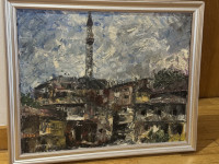 Minaret - olje na platnu v okvirju