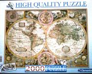 Old map, Puzzle 2000 koščkov, sestavljene in zlepljene