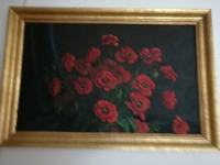 Olje, mak, Jelinčič C., 1960, pozlačen okvir