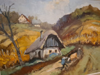 Olje na platnu Ivan Katič 1978 ,Haloze,Podlehnik