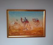 Olje na platnu - motiv beduini na kamelah, 1986
