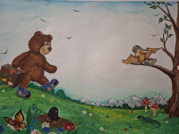 Original ilustracija Pleši pleši Črni kos