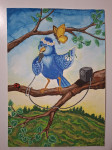 Original ilustracija iz slikanice Pleši pleši Črni kos
