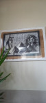 ORIGINAL PAPIRUS IZ EGIPTA, V STEKLU...dim 60 x 40 cm
