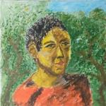 portret dečka - olje na platnu