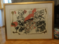 SLIKA AKT 95 cm x 75 cm SLIKAR JEV PODPIS JE VIDEN ZAČETNA 5e