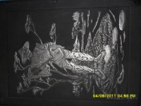 Slika na gibsu 38x29cm-JAPONEC Z INŠTROMENTOM