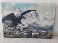 SLIKA NA PLATNU,PREŽIVETJE,AHMETOSKI,LETNIK 1970