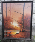SLIKA na platnu v okvirju brez stekla 45 x 56 cm