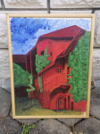 SLIKA na platnu v okvirju s steklom 38 x 48 cm