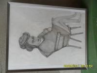 Slika "Sedeča ženska" avtor Masoud Ali narisano svinčnikom original