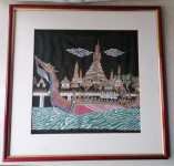 SLIKA na svili v lepem okvirju brez stekla 36,5 x 36,5 cm