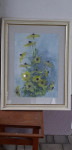 SLOVENSKI  SLIKAR  ALADIN  LANC  AKVAREL  SONČNICE  84X65 CM