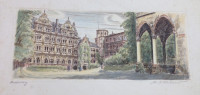 stara grafika HEIDELBERG grad Nemčija R. M. S.
