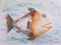 Umetniška slika "Riba rjavo-oranžna"
