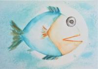 Umetniška slika "Riba v akvariju"