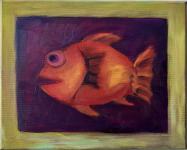 Umetniška slika "Riba v zelenem okvirju"