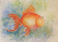 Umetniška slika "Riba/zlata ribica"