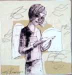 Umetniška slika ruskega slikarja Jurija Kravcova 10 x 10 cm