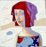 Umetniška slika ruskega slikarja Jurija Kravcova 12 x 12 cm