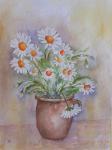 Umetniška slika "Tihožitje/Šopek/Cvetje/Marjetice v vazi"