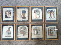 Uokvirjeni egiptovski motivi na papirusu