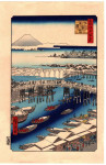 Utagava Hirošige japonski lesorez grafika Nihonbaši Jukibare (otaku)