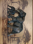 "Vroča Afrika", slon, sloni v savani, 3D slika
