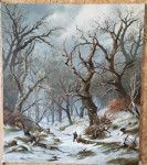 Zima v gozdu / olje na platnu
