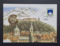 Prodam spominsko kuverto s kovancem 0.10 lipe Slovenija