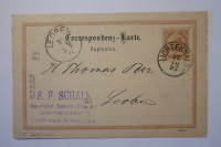 Sevnica, dopisnica s pečatom trgovca, leto 1892