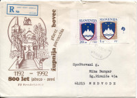 SLOVENIJA 1992 ŽUPNIJA BOVEC 800 LET ** potovano pismo (M02)