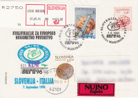 SLOVENIJA 1994 - nogomet - EURO96 - tekma z Italijo FDC