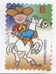 SLOVENIJA 2001 KAVBOJEC PIPEC ** zamik tiska v levo
