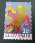 Slovenija 2004 EP v rokometu žigosana znamka