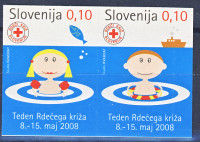 SLOVENIJA 2008 RDEČI KRIŽ ** Mi ZD53/54 ** doplačilnica SAMOLEPILNA