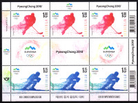 SLOVENIJA 2018 OLIMPIJSKE IGRE PYEONGCHANG ** Mi 1291/1292 mala pola