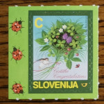 Slovenija 585 voščilna šopek rože levo samolepilna ** (max)