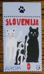 Slovenija 587 EUROPA CEPT muce zgoraj nežigosana ** (max)