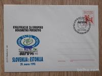 Slovenija : Estonija EURO 96 nogomet kvalifikacije pismo  29.3.1995 MB