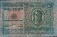 100 avstro-ogrskih kron s slovensko znamko - Ljubljana 1