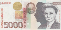BANKOVEC 5000 TOLAR P19a,P23a (SLOVENIJA) 2000.XF