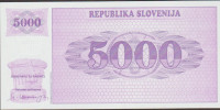 BANKOVEC 5000 BON-TOLAR-VZOREC (SLOVENIJA) 1990.UNC