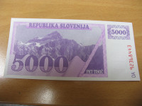 BANKOVEC 5000 TOLARJEV 1992 UNC