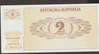 BANKOVEC - bon 2 TOLAR-P2s1 pretisk VZOREC (SLO SLOVENIJA) 1990, UNC