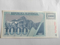 Bon Slovenija 1000 tolarjev 1991 xf